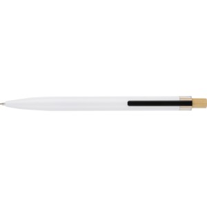 Recycled aluminium lacquered push ballpen Maren, white