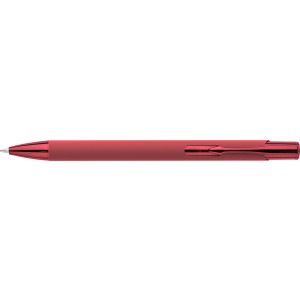 Recycled aluminium rubberized ballpen Anisa, red