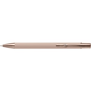 Recycled aluminium rubberized ballpen Anisa, rose gold