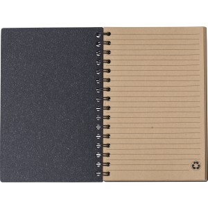 Recycled carton hardcover notebook Caleb, black (Notebooks)