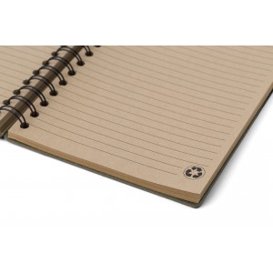 Recycled carton hardcover notebook Caleb, green (Notebooks)