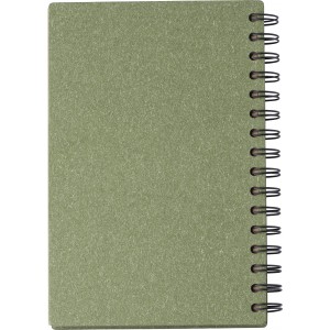 Recycled carton hardcover notebook Caleb, green (Notebooks)