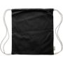 Recycled cotton drawstring bag Joy, Black