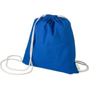 Recycled cotton drawstring bag Joy, Blue (Backpacks)