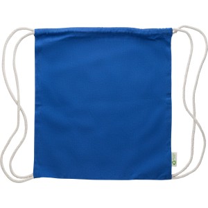 Recycled cotton drawstring bag Joy, Blue (Backpacks)