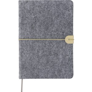 Recycled felt notebook (A5) Dario, grey