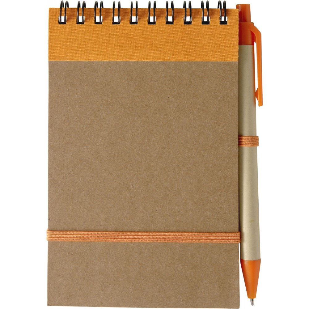 Printed Recycled notebook, orange (Notebooks)