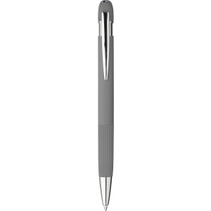 Recycled PU notebook (A5) and ballpen set Tarek, grey