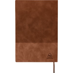 Recycled PU notebook (A5) Elian, brown