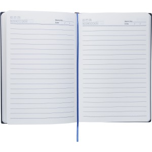 Recycled PU notebook (A5) Elian, light blue