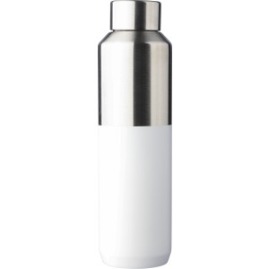 Recycled stainless steel drinking bottle (600 ml) Esen, whit
