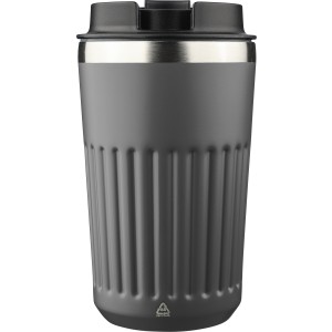 Recycled stainless steel travel mug (400 ml) Chiara, grey