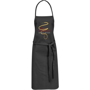 Reeva 100% cotton apron with tie-back closure, solid black (Apron)