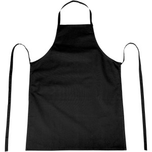 Reeva 100% cotton apron with tie-back closure, solid black (Apron)