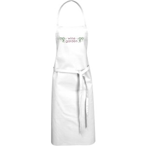 Reeva 100% cotton apron with tie-back closure, White (Apron)