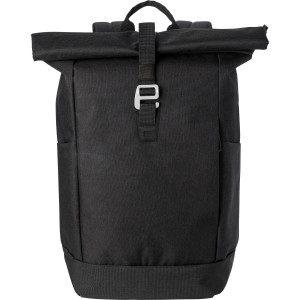 Polyester (600D) rolltop backpack Oberon, Black
