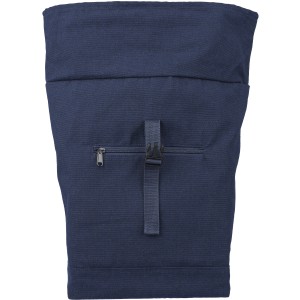 Recycled polycotton (330 gsm) rolltop backpack Thaddeus, blu