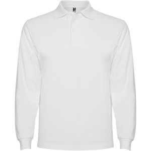 Estrella long sleeve men's polo, White
