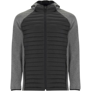 Minsk unisex hybrid insulated jacket, Solid black, Heather black