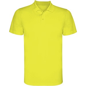 Monzha short sleeve men's sports polo, Fluor Yellow