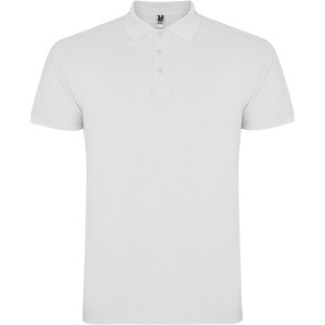 Star short sleeve kids polo, White