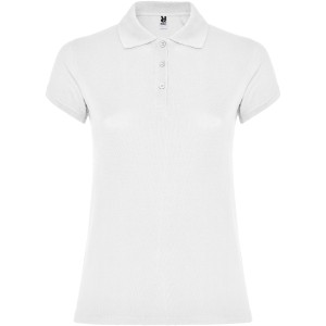 Star short sleeve women's polo, White
