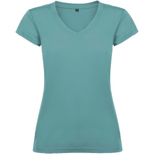 Victoria short sleeve women's v-neck t-shirt, Dusty Blue