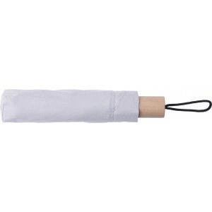 RPET 190T umbrella Brooklyn, white (Foldable umbrellas)