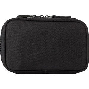 rPEt 300D polyester travel pouch Calix, Black (Travel wallets)