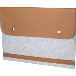 RPET felt laptop pouch Jonathan, light grey (Laptop & Conference bags)