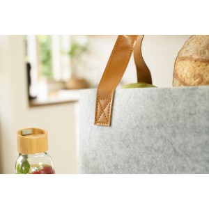 RPET felt shopping bag Hunter, light grey (Shopping bags)