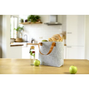 RPET felt shopping bag Hunter, light grey (Shopping bags)