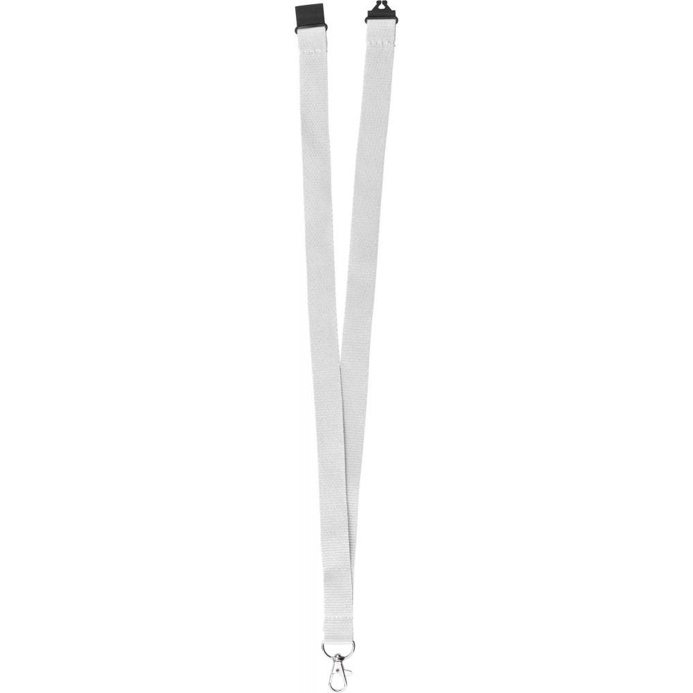 Printed RPET lanyard Saskia, white (Lanyard, armband, badge holder)