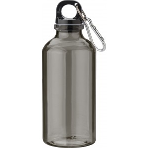 RPET bottle with carabineer hook, 400ml Nancy, black