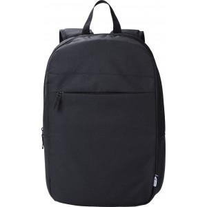 RPET polyester (600D) laptop backpack Phineas, black (Backpacks)