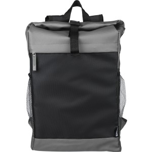 rPET polyester (600D) roll-top backpack Yani, grey