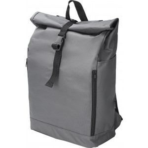 RPET polyester (600D) rolltop backpack Evie, grey (Backpacks)