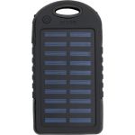 Rubberized ABS solar power bank Aurora, black (9333-01)