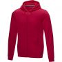 Ruby men's GOTS organic GRS recycled full zip hoodie, Red