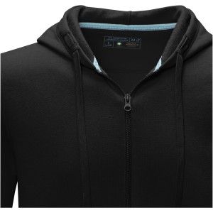 Ruby men's GOTS organic GRS recycled full zip hoodie, Solid black (Pullovers)