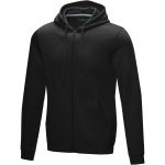 Ruby men's GOTS organic GRS recycled full zip hoodie, Solid black (3751099)