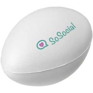 Ruby rugby ball-shaped stress reliever, White (Stress relief)