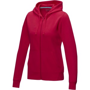 Ruby women's GOTS organic GRS recycled full zip hoodie, Red (Pullovers)