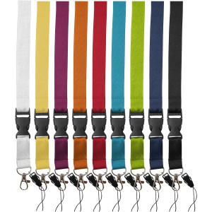 Sagan phone holder lanyard with detachable buckle, White (Lanyard, armband, badge holder)