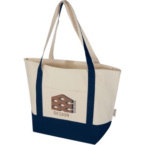 Sam 320 g/m2 GRS recycled cotton tote bag, Navy, Natural (Shopping bags)