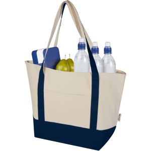 Sam 320 g/m2 GRS recycled cotton tote bag, Navy, Natural (Shopping bags)