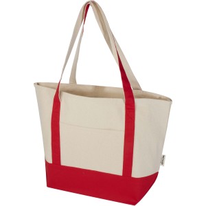 Sam 320 g/m2 GRS recycled cotton tote bag, Red, Natural (Shopping bags)