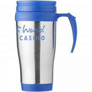 Sanibel 400 ml insulated mug, Silver,Blue (Mugs)