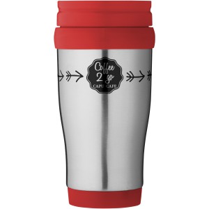 Sanibel 400 ml insulated mug, Silver,Red (Mugs)