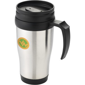 Sanibel 400 ml insulated mug, Silver, solid black (Thermos)